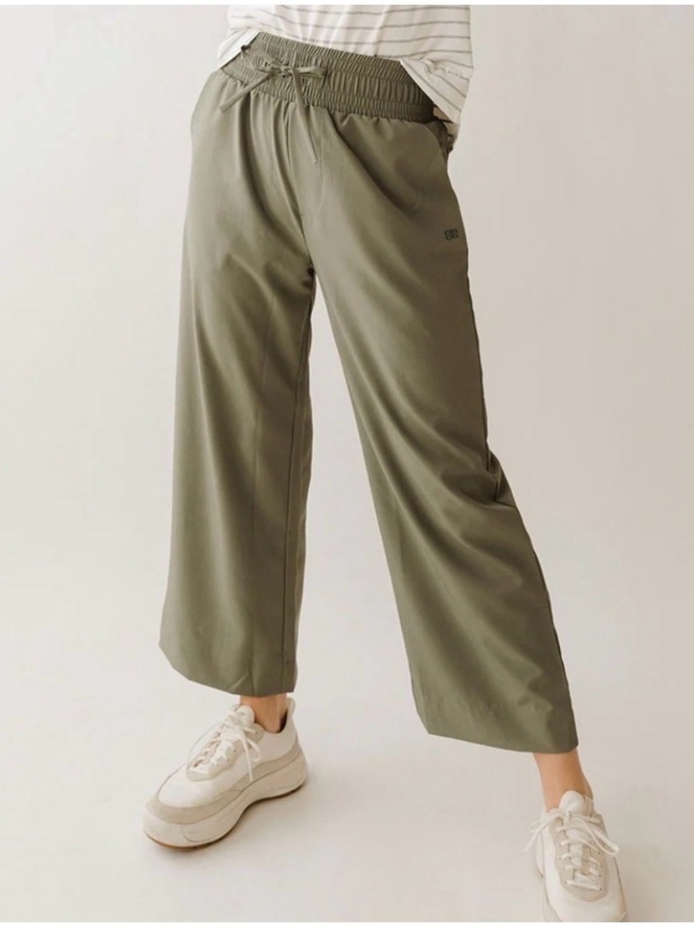 Albion Fit Audrey Olive Wide Leg Crop Pants